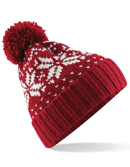 CZAPKA FAIR ISLE - Czerwona
