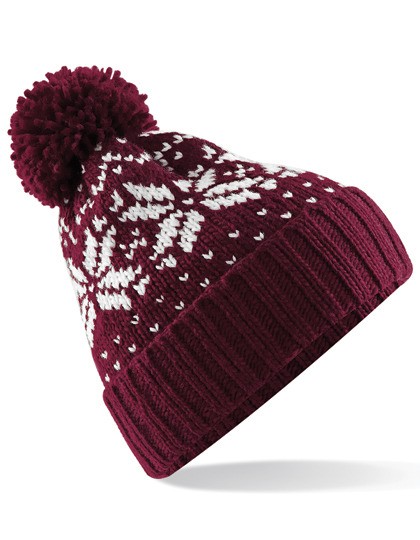 CZAPKA FAIR ISLE burgund