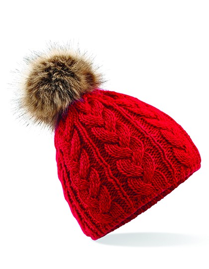CZAPKA CABLE BEANIE - czerwona