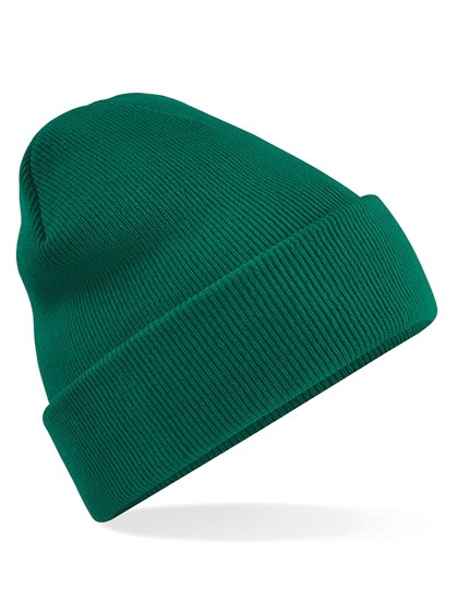 Modna czapka CUFFED BEANIE ciemnozielona