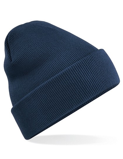 Modna czapka wiosenna CUFFED BEANIE ciemnogranatowa