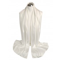 Szal do sukienki satynowy długi biały
