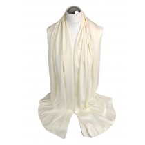 Szal do sukienki satynowy długi ecru