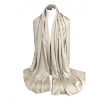 Szal do sukienki satynowy długi taupe