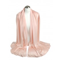 Szal do sukienki satynowy długi pudrowy róż