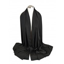 Szal do sukienki satynowy długi czarny