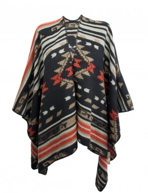 PONCHO KOC W AZTECKIE WZORY