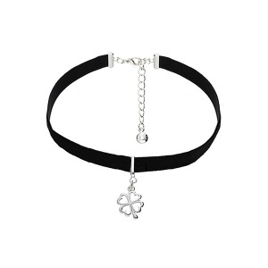 CHOKER AKSAMITKA z koniczynką
