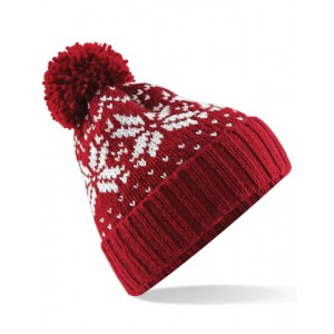 CZAPKA FAIR ISLE czerwona