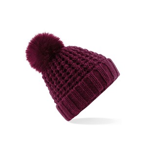 OCIEPLANA CZAPKA POPCORN burgund