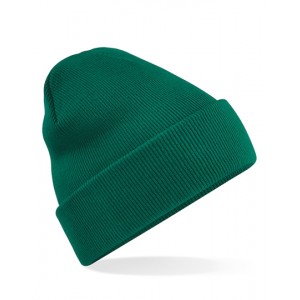 Modna czapka CUFFED BEANIE zieleń butelkowa