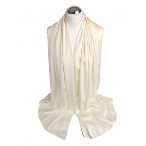 Szal ecru do sukienki, szal satynowy