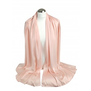 Szal pudrowy róż do sukienki, szal satynowy