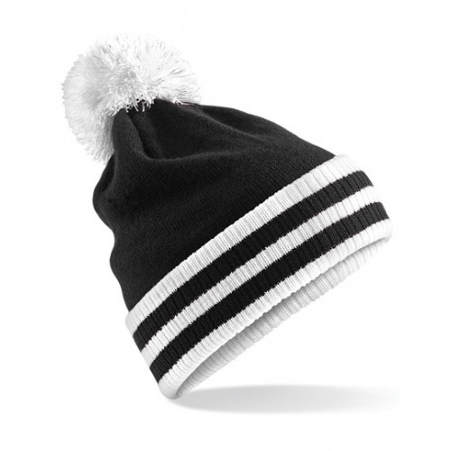CZAPKA ZIMOWA VARSITY - Czarno-biała